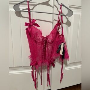 NWT Hot Pink Victoria Secret Corset Size S